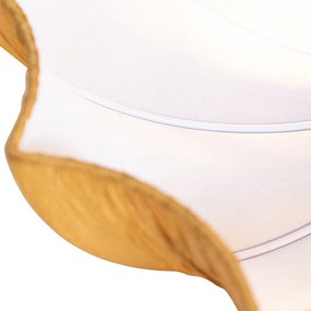 Plafoniera de design aurie din mătase 52 cm cu 3 lumini - Plu