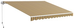 Outsunny Copertină Pliabilă pentru Exterior, Copertină Tip Roll-Up cu Deschidere Manivelă, 350x250 cm, Galben | Aosom Romania