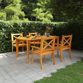 3058003 vidaXL Set mobilier de grădină, 5 piese, lemn masiv de acacia