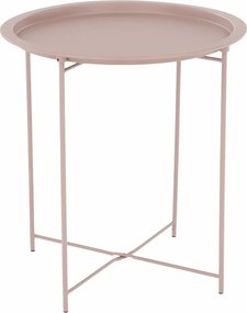 Masuta auxiliara cu tava detasabila RENDER, roz nude, metal, 47x47x50