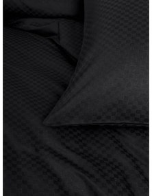 Lenjerie de pat neagră din bumbac ranforcé pentru pat dublu, extinsă 240x220 cm Checkered – Mila Home Luxury