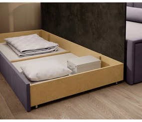 Canapea roz extensibilă/cu spațiu de depozitare cu tapițerie din chenille 214 cm Fulgeo – ELTAP
