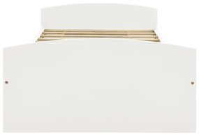 Cadru de pat cu 2 sertare, alb, 90 x 200 cm, lemn masiv de pin Alb