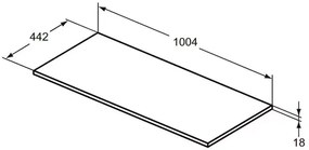 Blat pentru lavoar maro deschis lemn Ideal Standard Connect Air fara decupaj 100 cm