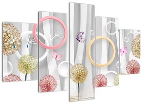 Tablou abstract cu păpădii (150x105 cm)