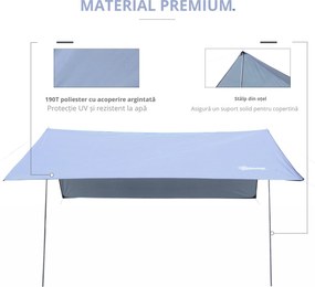 Outsunny Cort de Plajă Portabil Dublu cu Protecție UV și Geantă de Transport, 3x3 m, Alb | Aosom Romania