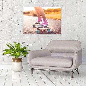 Tablou pe sticlă cu scateboard (70x50 cm)