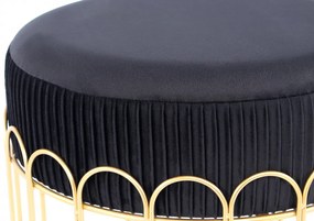 Puf/ Taburet tapitat Cleopatra negru