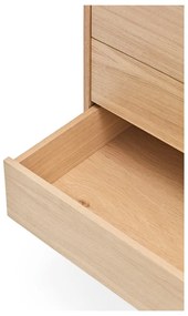 Comodă cu aspect de lemn de stejar Teulat Yoko, roșu cărămiziu