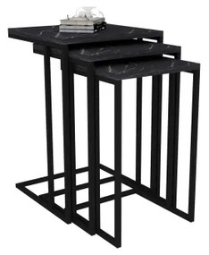 SET 3x măsuță laterală neagră