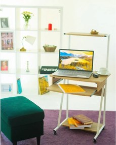 Birou pentru copii Novokids™ Shelf Computer desk, Cadru metalic, Cu raft depozitare si tavita retractabila pentru tastatura, Dimensiuni 60x50x117 cm,