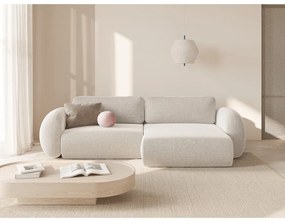 Colțar crem extensibil/cu spațiu de depozitare cu tapițerie din chenille Tonale – Cosmopolitan Design