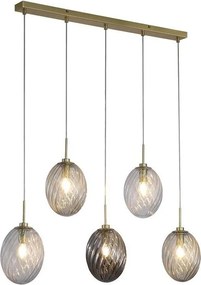 Lustra cu 5 pendule sticla colorata Whirl