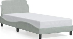 vidaXL Cadru de pat, Dover, gri deschis, 90x200 cm, catifea