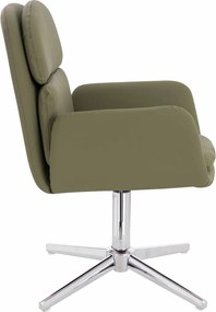 HR480CROSS Scaun Khaki Piele Ecologica Premium Soft cu Bază Cromata