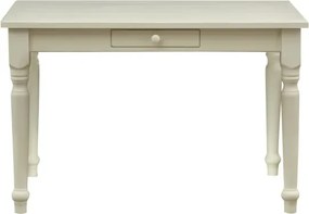 Masa fixa, L120 80 H80 cm, cu sertar, lemn masiv alb antichizat