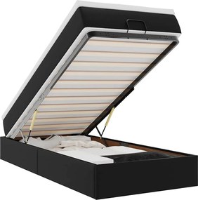 vidaXL Cadru de pat otoman cu saltea neagră 90x190cm piele artificială