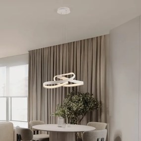 Lustra suspendata LED CCT OLIA aluminiu alb