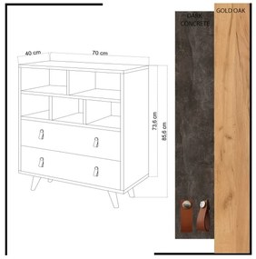 Dulap MARCO 85,6x70 cm antracit/maro
