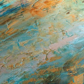 Tablou - Abstract albastru (cu ceas) (90x30 cm)