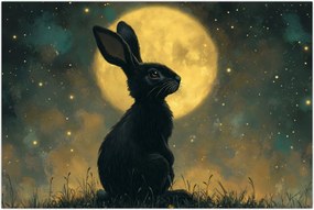 Tablou - Iepure cu lună (90x60 cm)