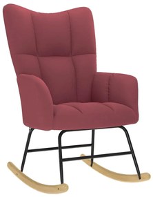 vidaXL Scaun balansoar, roșu vin, material textil