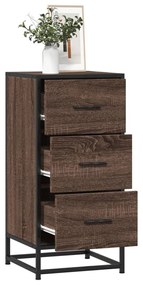 vidaXL Dulap, stejar maro, 35,5x35x76 cm, lemn prelucrat și metal