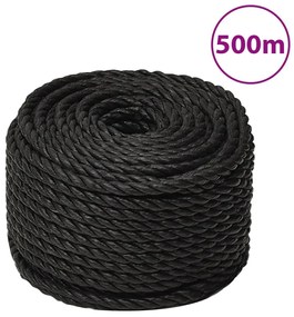 Franghie de lucru, negru, 10 mm, 500 m, polipropilena 1, Negru, 500 m, 10 mm