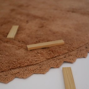 Covor cărămiziu lavabil țesut manual rotund din bumbac ø 110 cm Perla Toffee – Nattiot