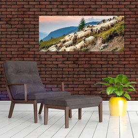 Tablou - O turmă de oi (120x50 cm)