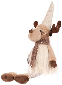Decorațiuni de Crăciun Sob cu picioare atârnate,înălțime 54 cm, bej/maro