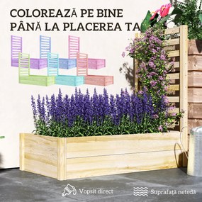 Outsunny Strat pentru Grădină Înălțat cu Fund Deschis, 115x60x110 cm, Lemn Natural | Aosom Romania