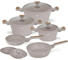 BerlingerHaus Set de vase cu suprafață din titanTaupe Nordic, 10 piese