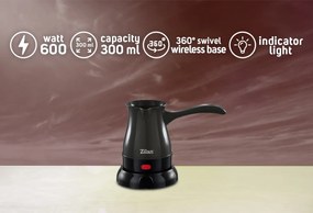Ibric electric Zilan ZLN0188,Negru Putere 600W, Capacitate 4 cesti,