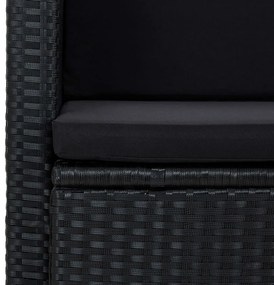 Canapea de gradina cu 2 locuri, cu perne, negru, poliratan 1, Negru