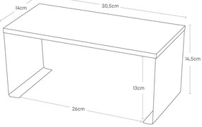 Raft suplimentar alb/în culoare naturală din metal 30,5x14 cm Tosca – YAMAZAKI