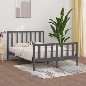 3106830 vidaXL Cadru de pat, gri, 120x200 cm, lemn masiv