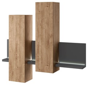 Dulap de perete Bilsby Typ 04 (Stejar ribbec + gri). 1030328