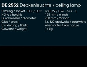 Aplica perete sau tavan design industrial din fier forjat DE 2552, 73cm