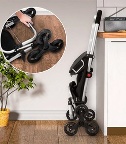 Carucior cumparaturi  Stairs Climber pliabil husa detasabila 3 roti  Metal/Poliester Negru