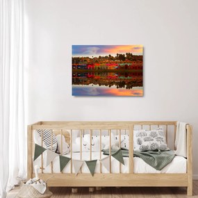 Tablou pe sticlă - Loc pentru baie de vară (70x50 cm)