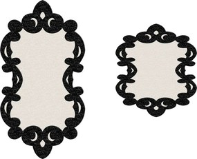Set 2 covorase baie 394ANR1613, forma atipica, poliester, crem/negru