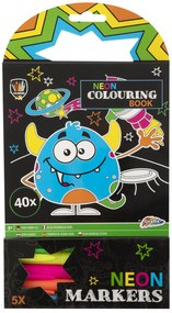 CARTE DE COLORAT CU CARIOCI NEON - MONSTRULET - GRAFIX (150079-1)