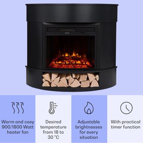 Klarstein Loloru Electrokamin Electrokamin Heizlüfter 900/1800W Wochentimer Fernbedienung