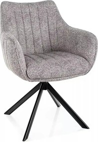 Scaun rotativ AZALIA, gri deschis/negru, stofă/metal, 61x44x86 cm