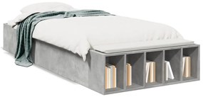 3280618 vidaXL Cadru de pat, gri beton, 90x190 cm, lemn prelucrat