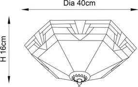 Endon 64284 - Plafonieră Tiffany NEVADA, 2xE27/60W/230V, diametru 40 cm