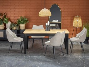 Masă de sufragerie Edmund (stejar + negru) (pentru 6 și mai multe persoane). 1092386