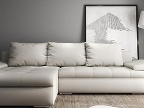 Colțar extensibil dumonde cu ladă de depozitare si sezut confortabil din spuma high-density, Leonardo Enjoy Bej 260x185 cm