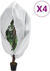 vidaXL Protecție de fleece plante cu fermoar 4 buc 70 g/m² 3,93x3,5 m